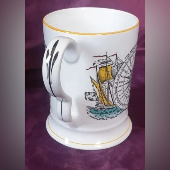 Vintage ADAMS ENGLISH Ironstone The Mariner's Compass Sailing Ship Tankard Mug - Picture 3 of 4